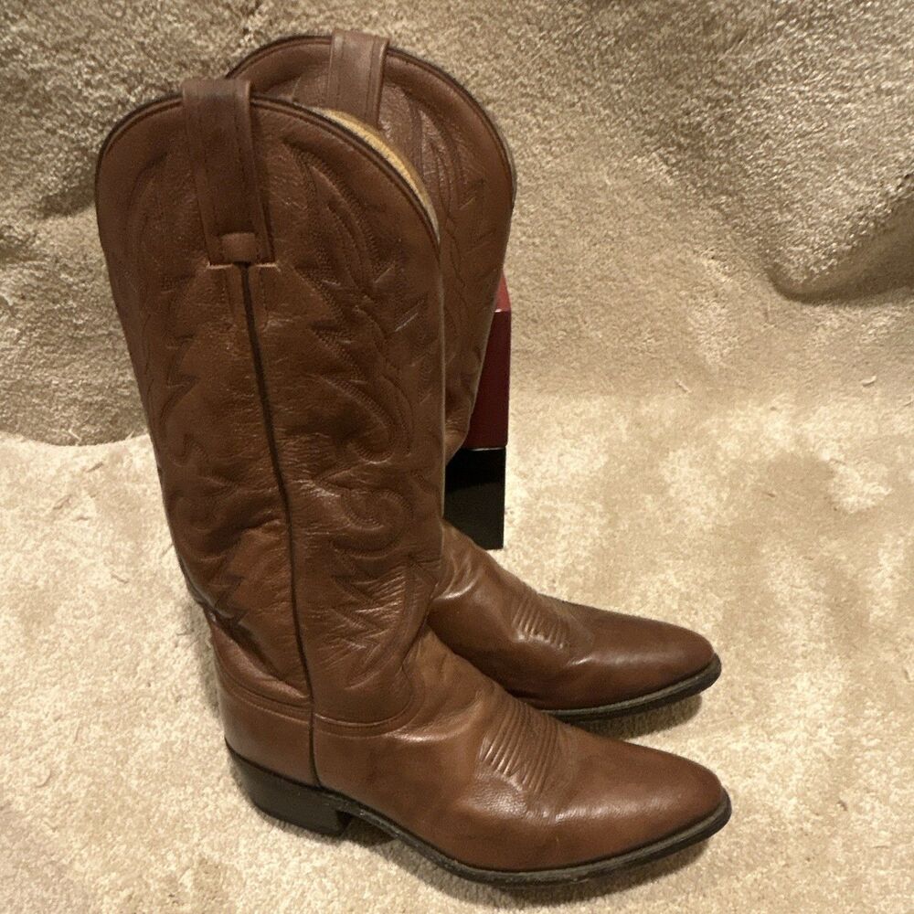 Dan Post 6539 Round Toe Golden Brown Cowboy Western Boots Men's size 8 D